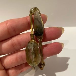 Two stone bangle bracelets